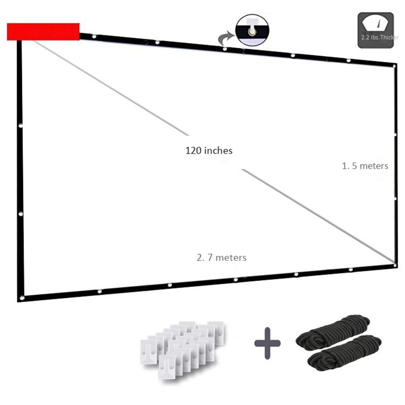 120 Inch Projector Sn 4K Foldable Soft Sn Portable Outdoor Projection Sn Without Punching