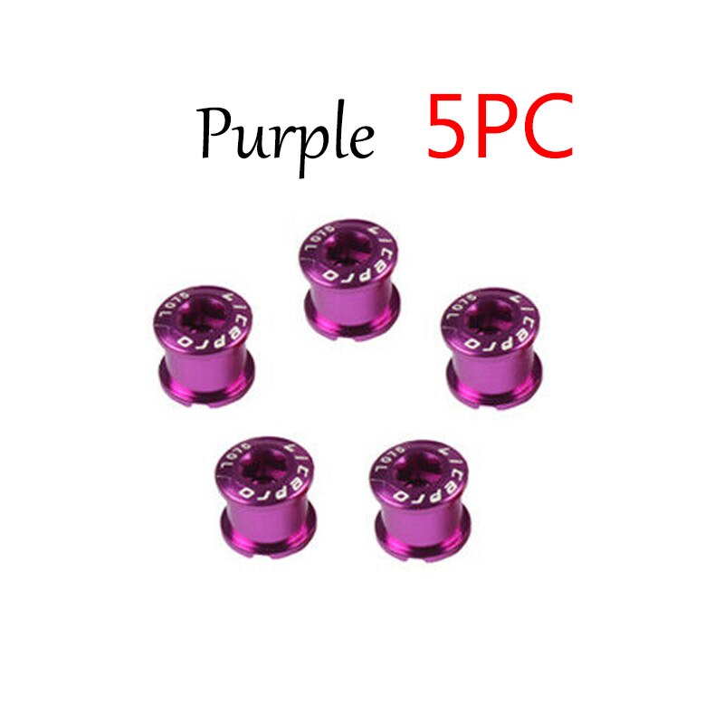 5Pcs Litepro 8.5Mm Mtb Kettingblad Bouten Double/Triple Speed Disc Aluminium Fiets Crankstel Bouten Mountain Road fietsen Onderdelen: 8.5mm-Purple-5PCS
