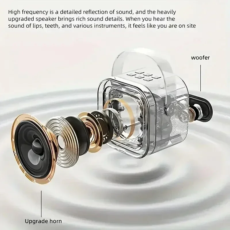 Machine de karaoké K12 portable, Bluetooth 5.3 PA, système de haut-parleurs avec 1-2 microphones sans fil, maison, chant familial, pour enfants