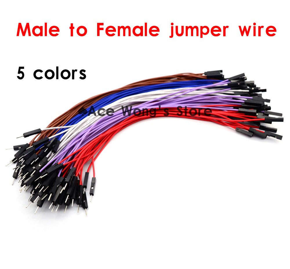 Gratis 100 stks/partij 1 p om 1 p 20 cm willekeurige 5 kleuren man-vrouw jumper draad Dupont kabel