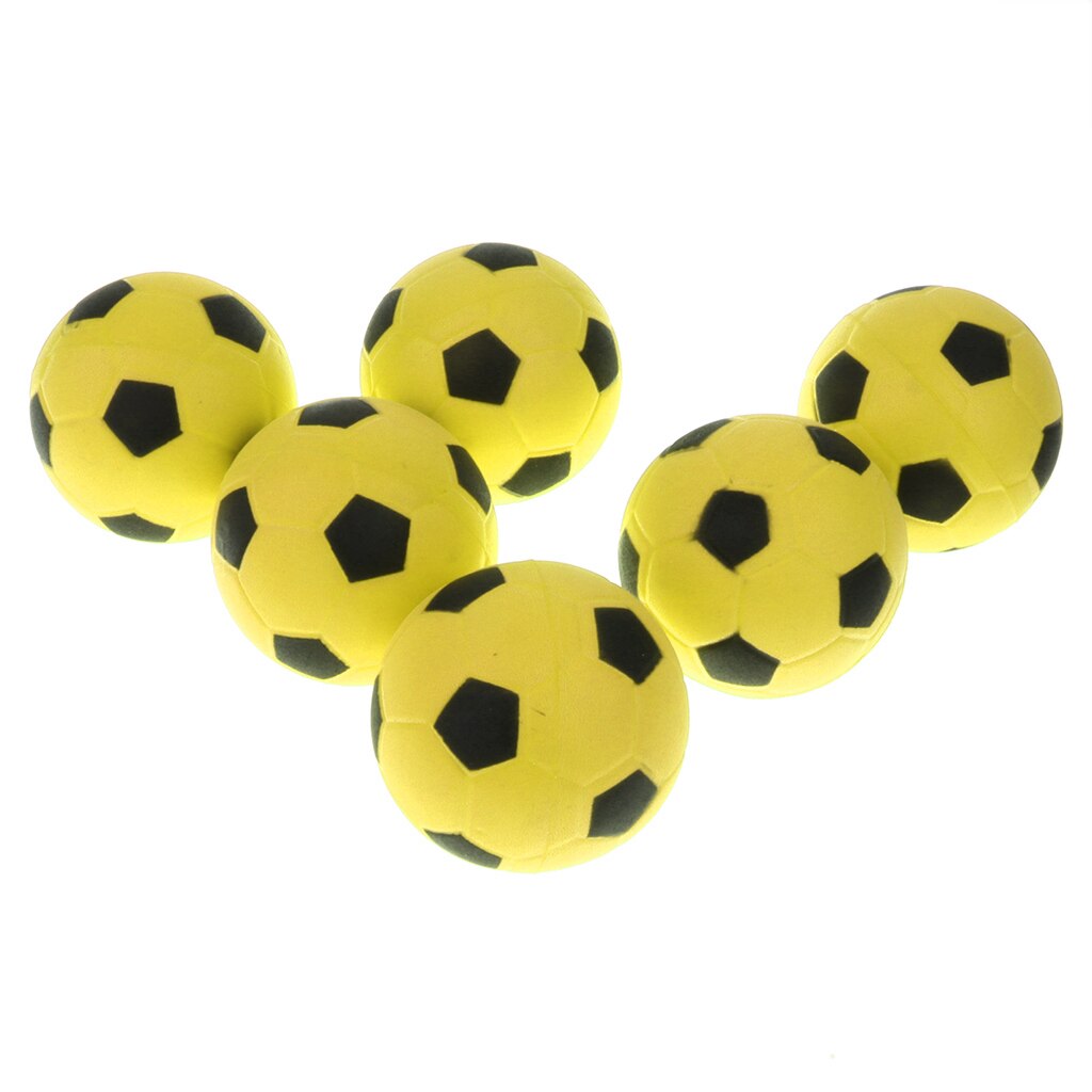 6 st 6.3cm mjukt skum fotboll barn barn strand trädgård pool sommar rolig leksak: Gul