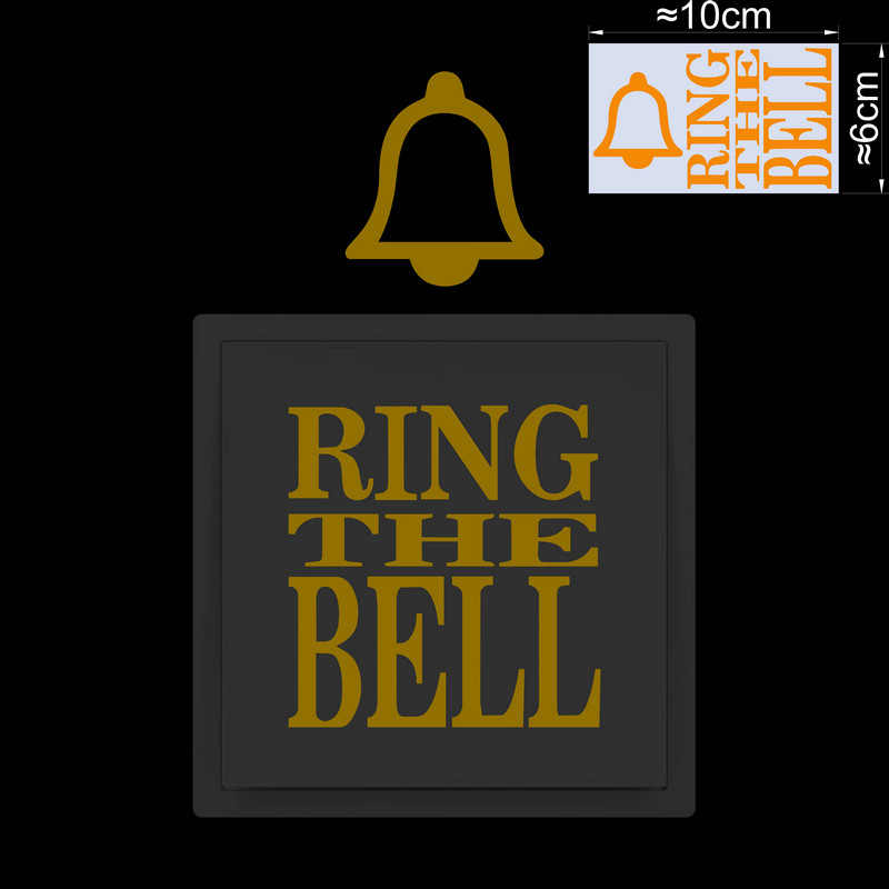 Anello il campanello che si illumina al buio Adesivo per interruttore campanello Porta aperta che indica etichetta per cartello Negozio Hotel Decorazione per finestra per auto Decalcomania in vinile: Oro