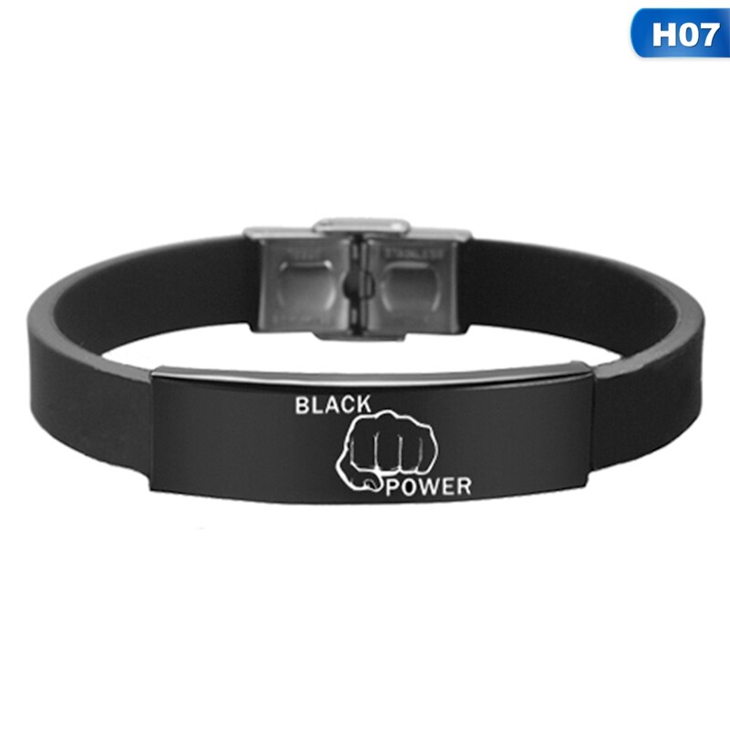 Zwart Leven Kwestie Amerikaanse Protest Ik Kan Niet Ademen Armband Vuist Silicagel Armbanden Siliconen Armbanden Mannen Vrouwen Sieraden: BL5867H07