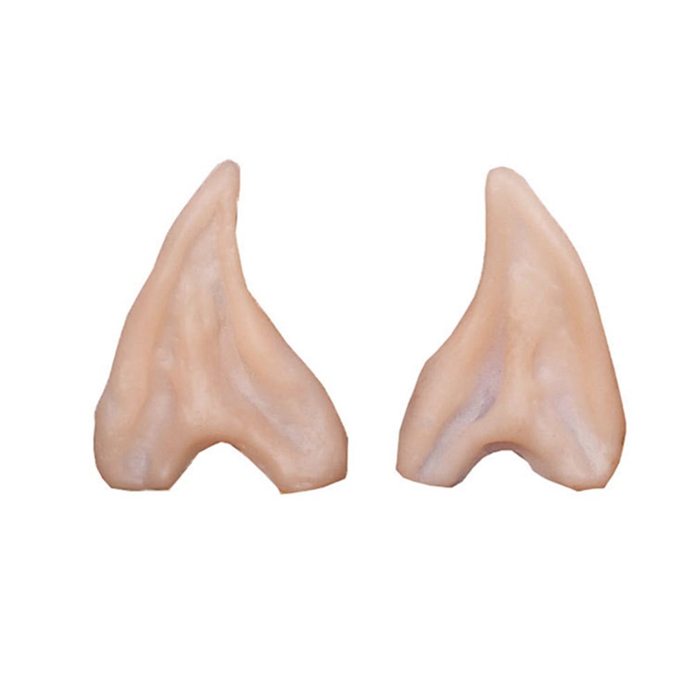 1Pair Christmas Dress Up Elf Ears Fairy Cosplay Accessories Halloween Festive Party Latex Soft Harmless False Ears Props: Default Title
