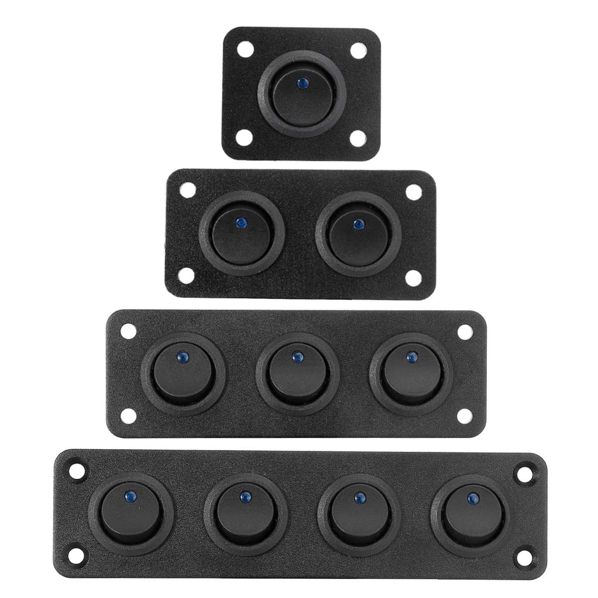 12V 1-4 Gang Toggle Switch Panel USB Car Boat Marine RV Truck Blue LED Universal Styling Accessories Marine Rocker Switch