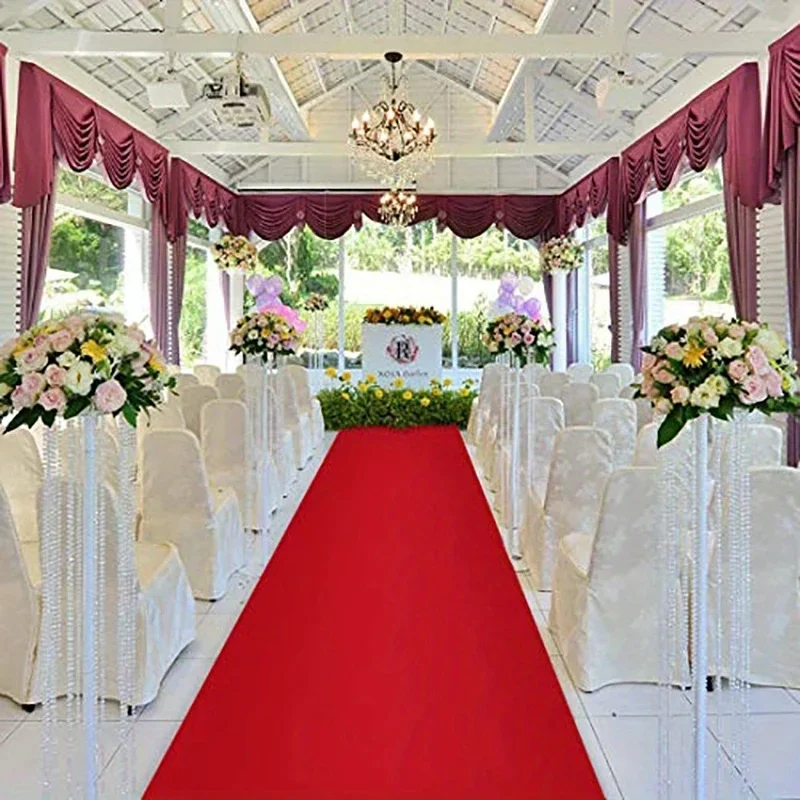 Red Carpet Ceremony Party Stage Rugs Wedding Carpet Wedding Aisle Runner Carpet Anti-slip Wedding White Carpet Wedding