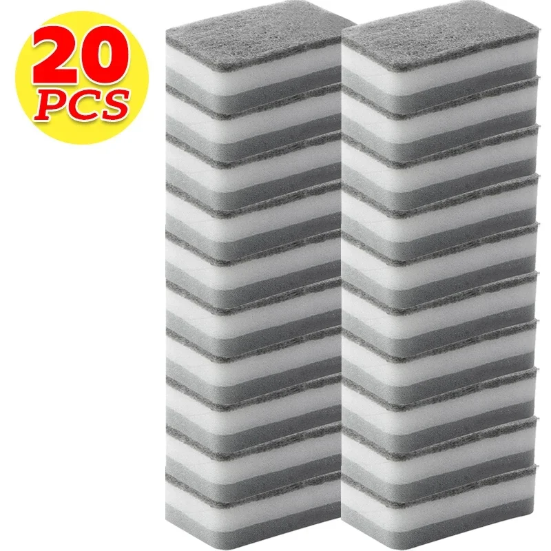 30/5 stücke Magie Reinigung Schwämme doppelseitige Wiederverwendbare Küche Schwamm Tücher Pfanne Topf Geschirr Scheuer Pads Pinsel Sauber Werkzeuge: Silber