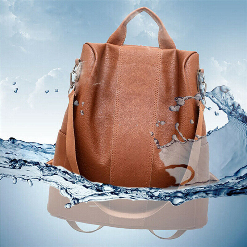 Female Anti-Theft Backpack Classic PU Leather Solid Color Backpack Canta Back Zipper Adjustable Shoulder Strap Bag