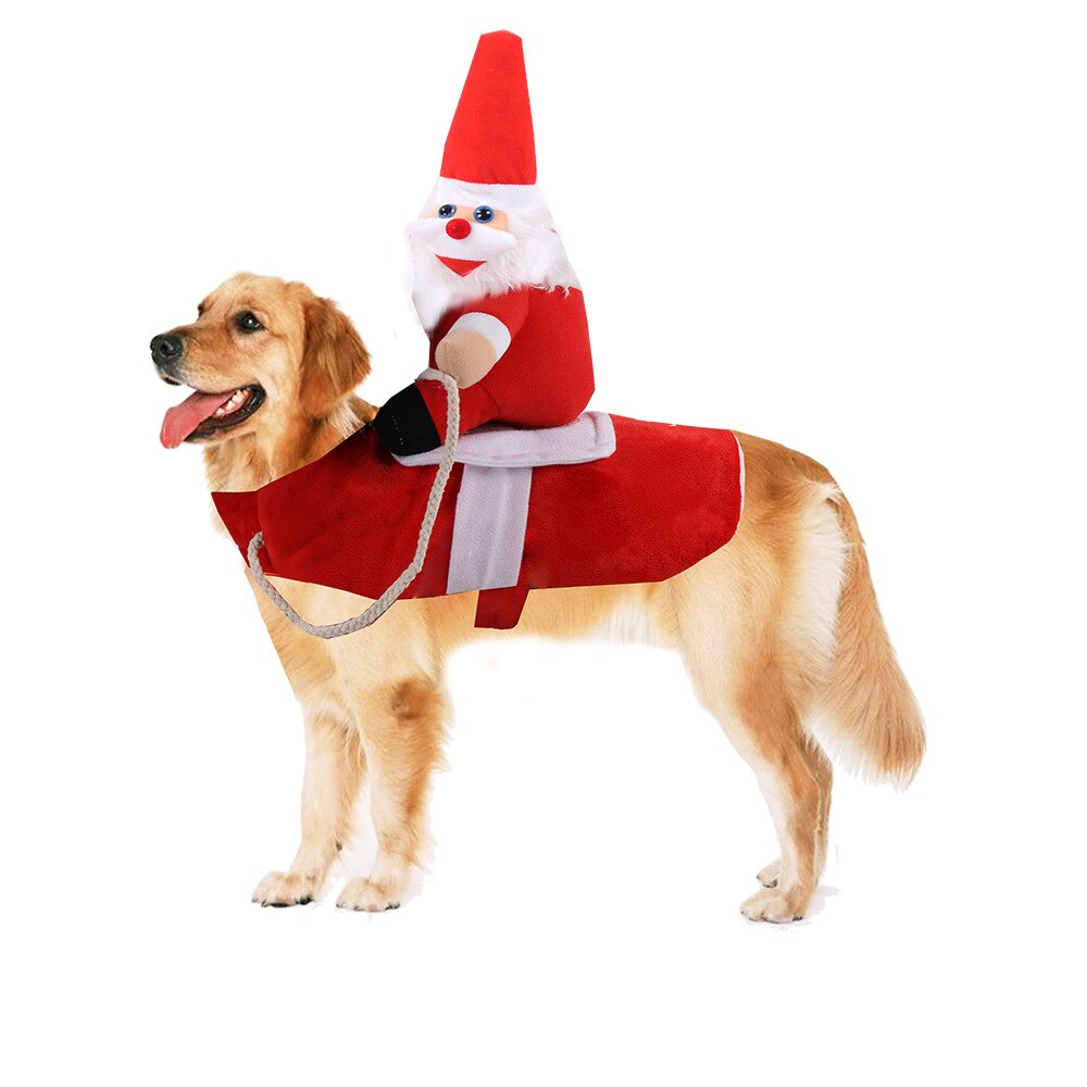 Christmas Dog Clothes Santa Dog Costumes Party Dressing Up Clothing For Medium Large Dogs Funny Pet Outfit Riding Dress