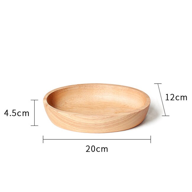 Boat Shape Serving Bowl for Fruits or Salad, Solid Oval Wooden Bowl: L