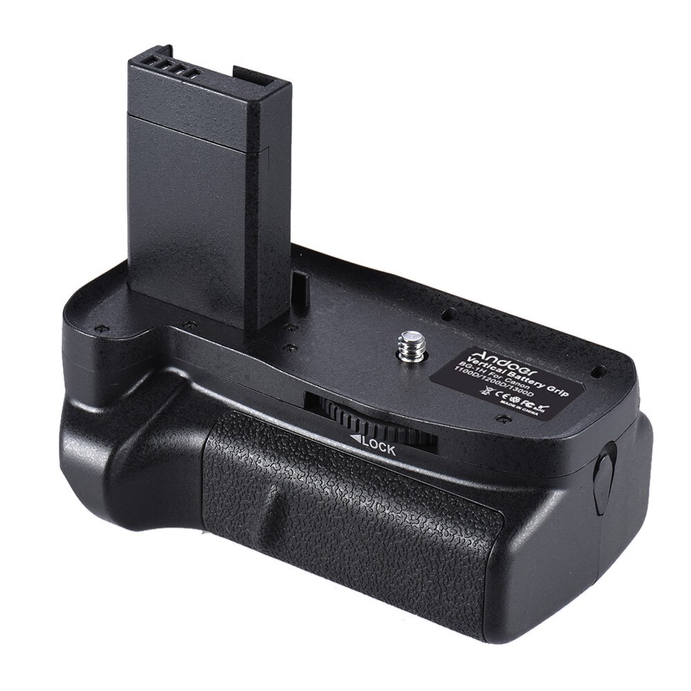 Andoer BG-1H Vertical Battery Grip Compatible with 2 * LP-E10 Battery for Canon EOS 1100D 1200D 1300D Rebel T3 5 T6 kiss X50 X70