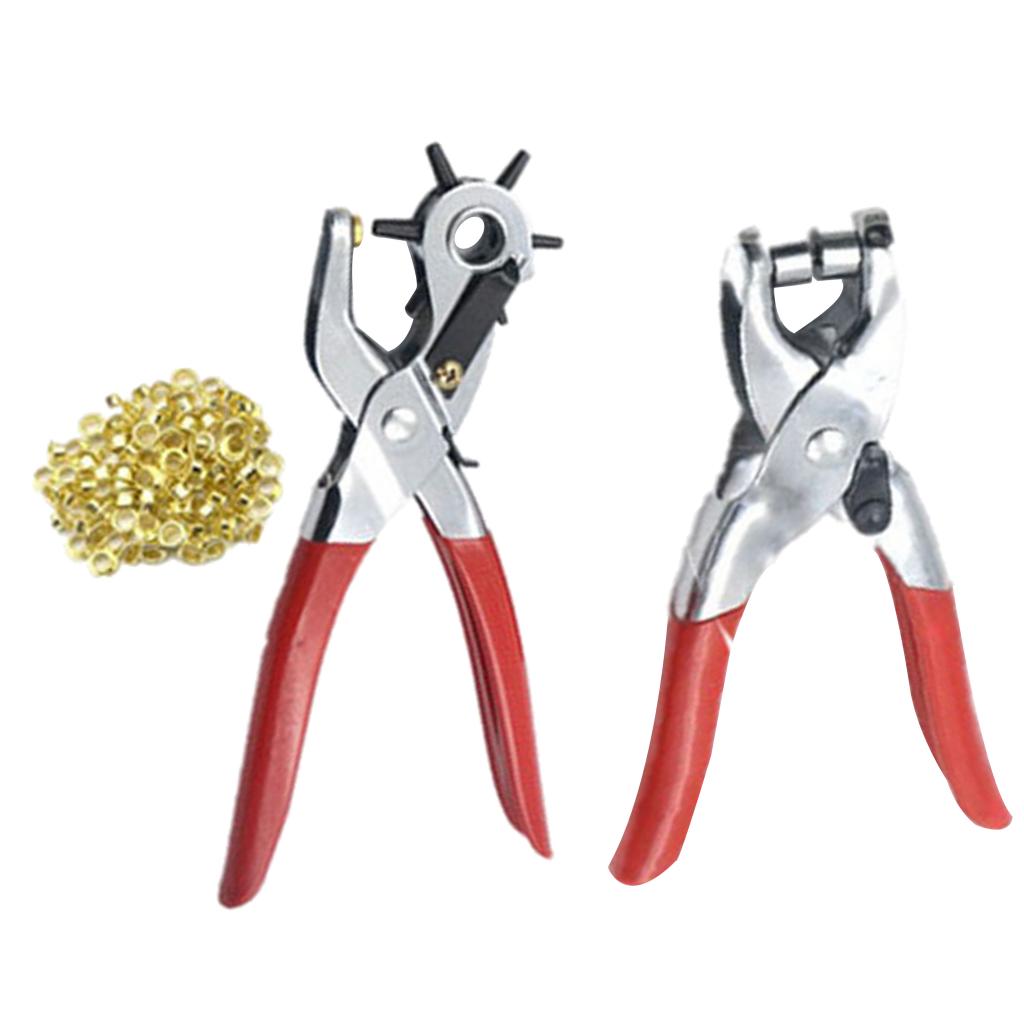 Leather Hole Punch Tool Heavy Duty Revolving Punch Pliers Hole Puncher for Shoes,Watch Strap - 6 Sizes (2.5mm-5mm)