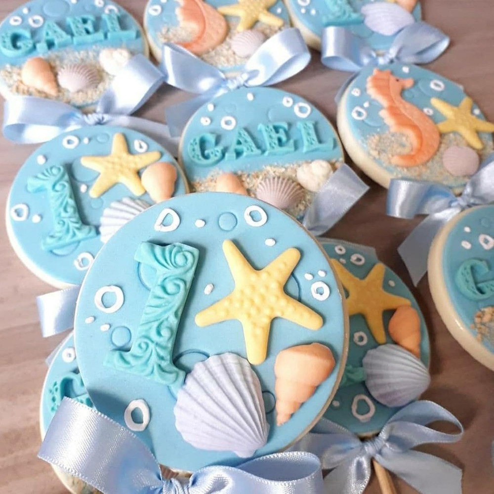 Silikonform Marine Thema Muschel Kuchen Dekorieren Werkzeuge Schokolade Muschel Butterform Seestern Tonne Fondant Basteln Backen