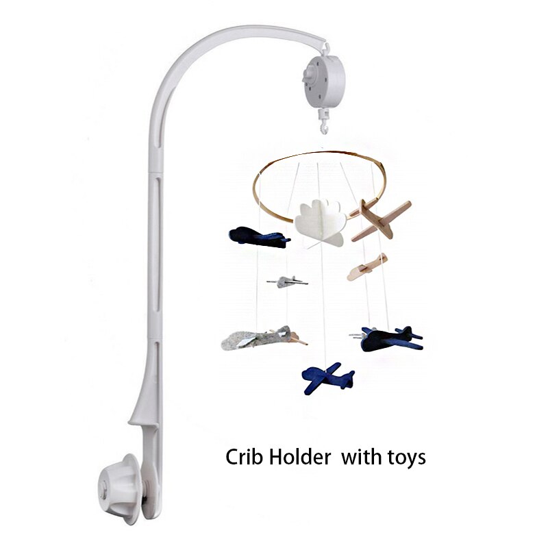 Babymobiel houder voor in de wieg, bedbel hangend speelgoed, 360 graden draaibare beugel, opwindbare muziekdoos, baby rammelaar, speelgoed, woondecoratie: A5