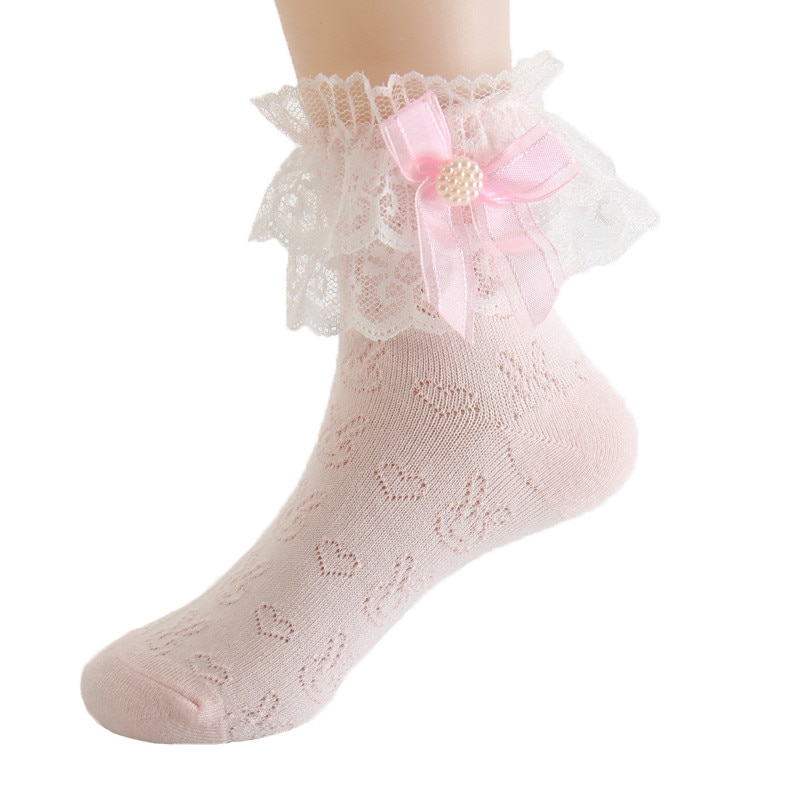 Calcetines de encaje para niñas, calcetines cortos blancos, lazos de verano para niños, calcetín de material barato, accesorios de ropa de bebé para 8 años