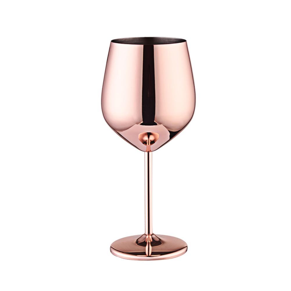 Rødvinsglas vinglas kobber spejl finish drinkware 18/10 rustfrit stål bæger til din nydelse 500ml #4w: B