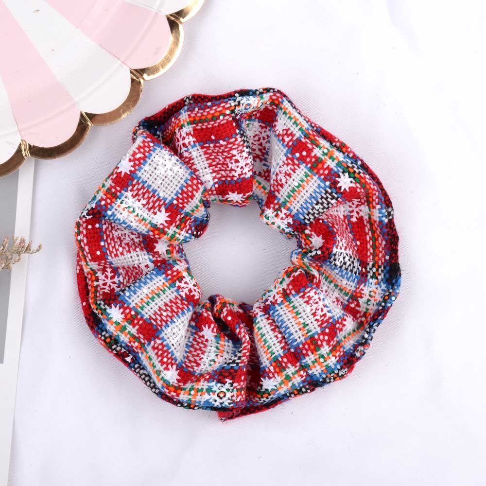 Elastisk jul scrunchie hår gummiband tillbehör gum bronzing hår rep hästsvanshållare huvudbonad 077