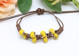 Delikatny etniczny styl wysokiej jakości oryginalny ceramiczne koraliki bransoletka regulowany ręcznie wykonany porcelanowy koraliki liny #1361: 4