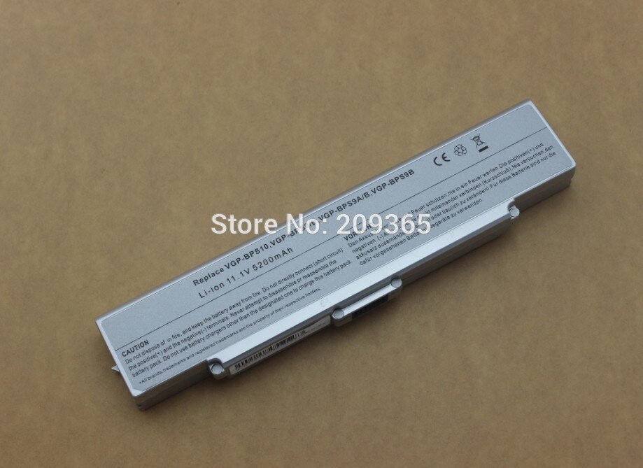 HSW Silver Laptop battery for SONY VAIO VGP BPS9 BPS10 BPL9 BPL10 VGP-BPL9 VGP-BPS9A/B VGP-BPS9/S VGP-BPS9A/S VGP- FAST