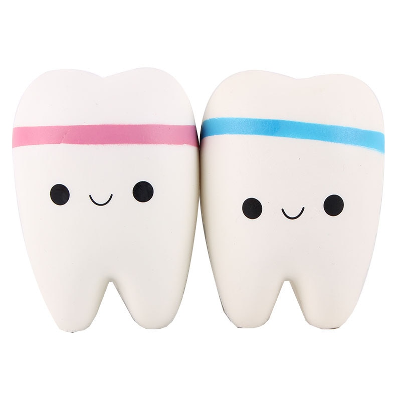 Sød tegneserie tandvedhæng squish legetøj squishies langsomt stigende tandpasta blød squeeze sød stretchy legetøj