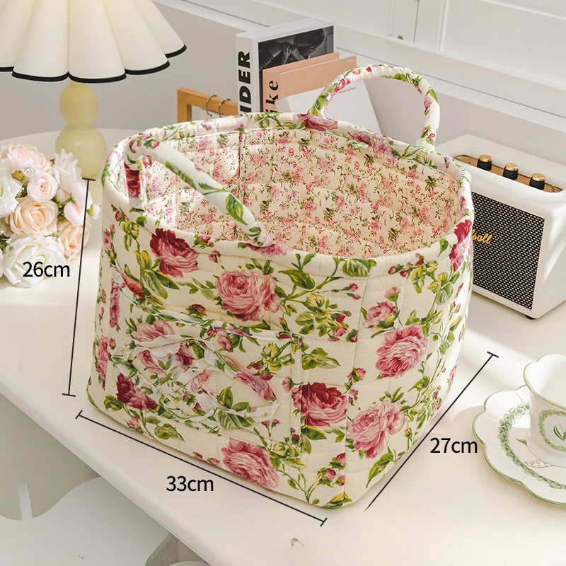 Fabric Storage Basket Washable Storage Baskets Foldable Underwear'S Organizer Frame Pastoral Style Stackable Sundries Container: Yellow