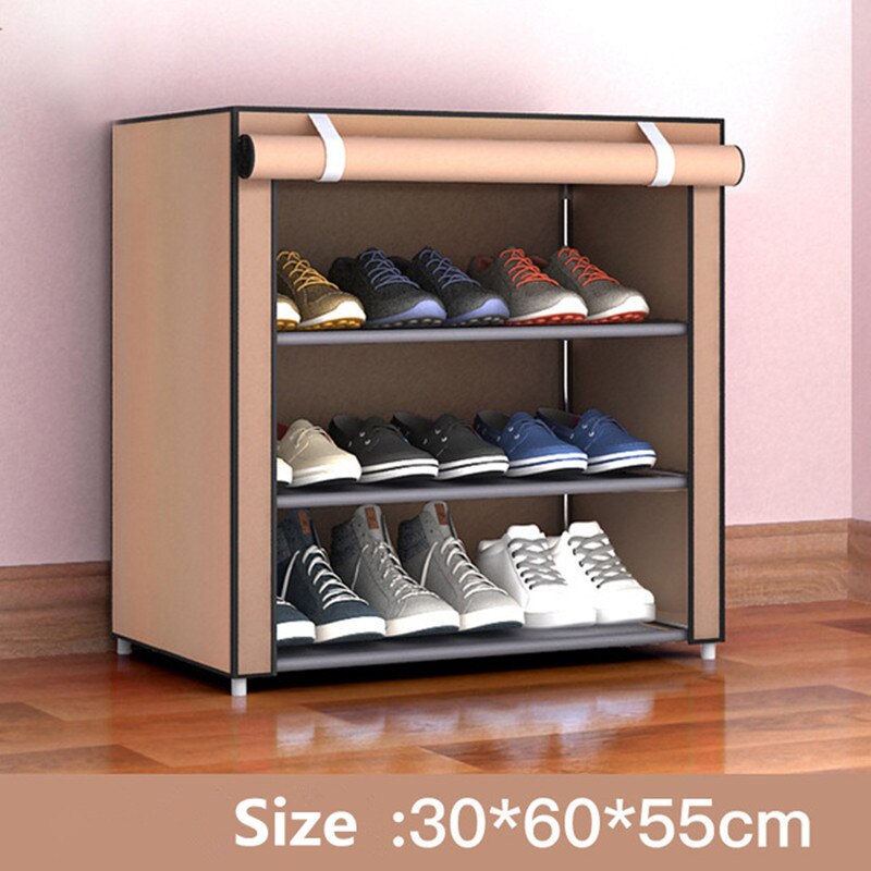 Simple sko skab sko opbevaring sko holder organizer non-woven stof opbevaring sko rack støvtæt opbevaring sko skab: F4