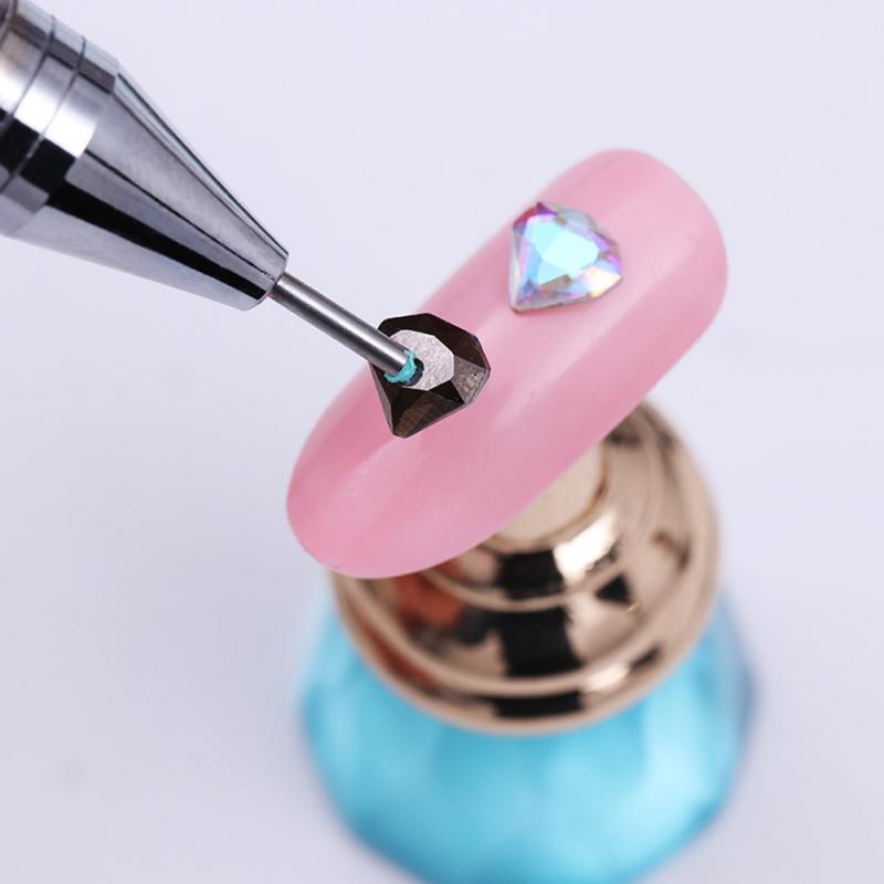 1 Uds pluma punteada de cera Dual-lápices de Picker herramientas de uñas de acero Rhinestone mango arte de uñas puntear uñas de arte y herramientas