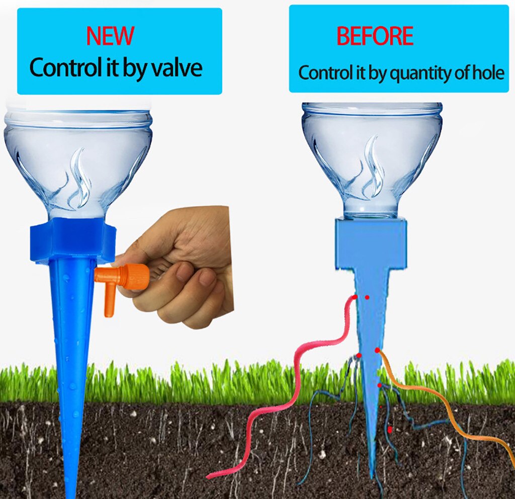 Dispensador de agua para plantas, dispositivo de riego por goteo ajustable, para el hogar, jardín, balcón, ahorro de agua, 12 Uds.