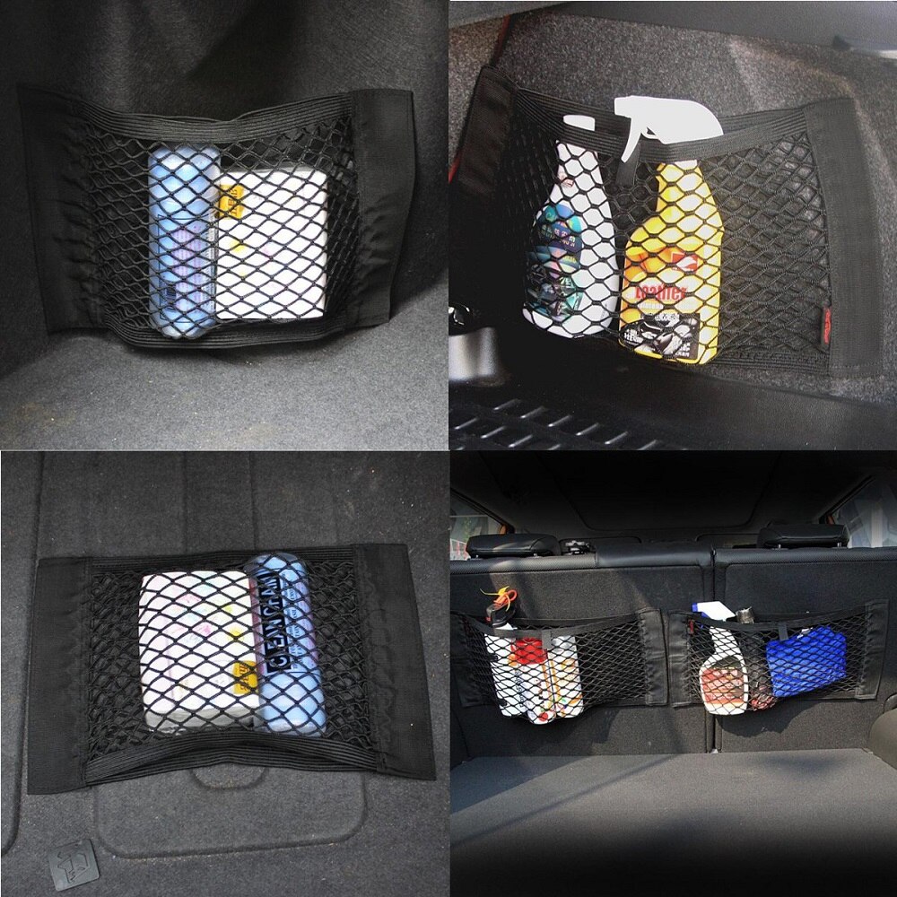 Organizador de malla para maletero de coche, accesorio universal de nailon para almacenamiento de carga de coche y suv, mallas para equipaje, bolsillo de viaje