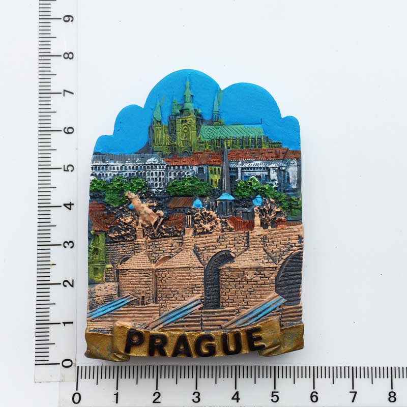 Czech capital Prague punch time attractions Charles Bridge tourist souvenirs hand-painted magnet refrigerator stickers