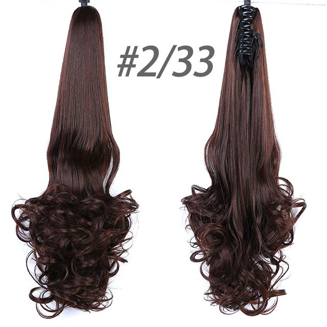 BUQI 24" 180g Synthetic Claw on Ponytail Hair Claws Curly Style HairpieceHair Extension Women Adult Hair Accessories: 2I33