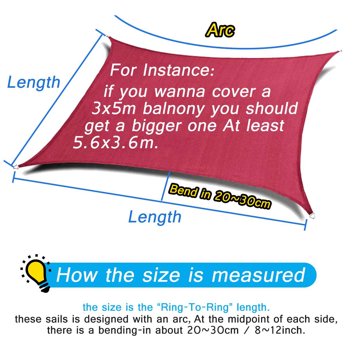 2.5x2.5 3x3 4x4 2x3 2x4 Rust Red Rectangle Square 300D 160GSM Polyester Oxford Fabric Shade Sail Sun