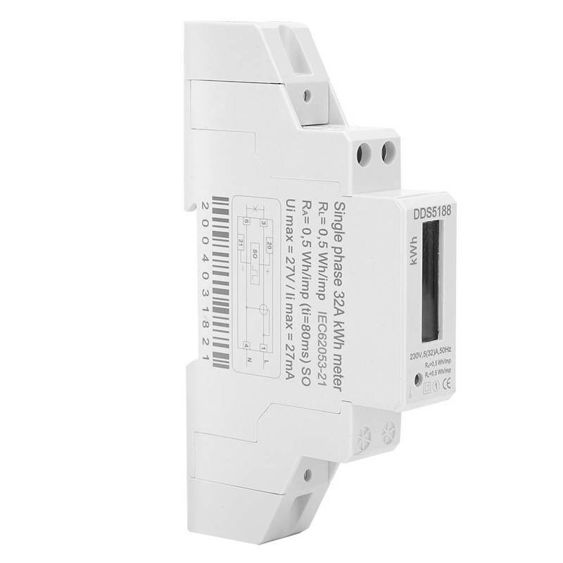 Watt-Hour Meter Smart Miniature Single-Phase Electricity LCD Display DDS5188 230V Watt-Hour Meter