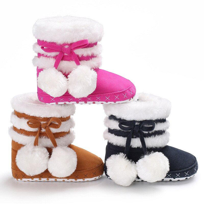 0-18M Nette Schnee Baumwolle Warme Stiefel Infant Weiche Sohlen Neugeborenen Winter Baby Schuhe für Mädchen Anti-slip Weihnachten Booties