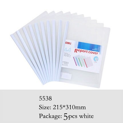 Deli 10pcs/set report cover opaque document clamp Triangle match the transparent sheet colorful light and flexible cover clamps: white-10pcs