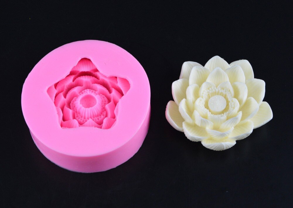 3D Lotus flower Big Size silicone soap mold Making for DIY Fondant Cake Craft Handmade Soap craft molds Resin Mold soap form