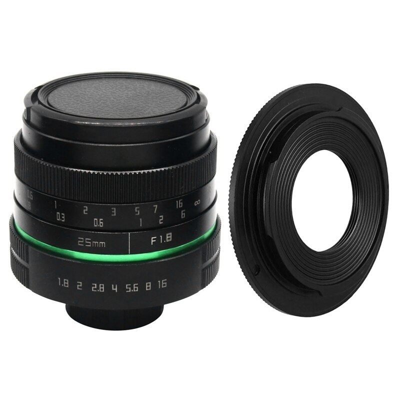 Camera Lens 25Mm F1.8 APS-C Cctv Tv Movie Lens + C-M43 Adapter Ring Voor Olympus/Panasonic Mini Slr camera