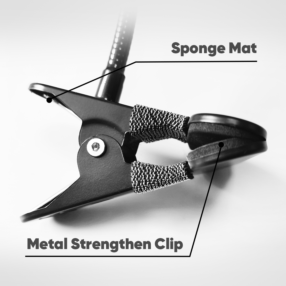 1Pc Clip On Mirror For Eyelash Extension With Protective Frame , Black 360°Metal Stem With Convex Mirror , Office Safety Stere