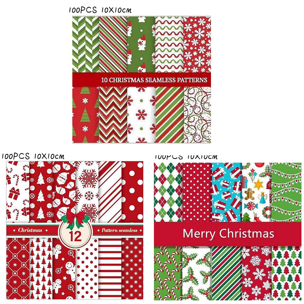 100 unids/set serie navideña tela cuadrada de algodón tela de retales tela de costura para manualidades DIY tela de algodón decoraciones de Navidad