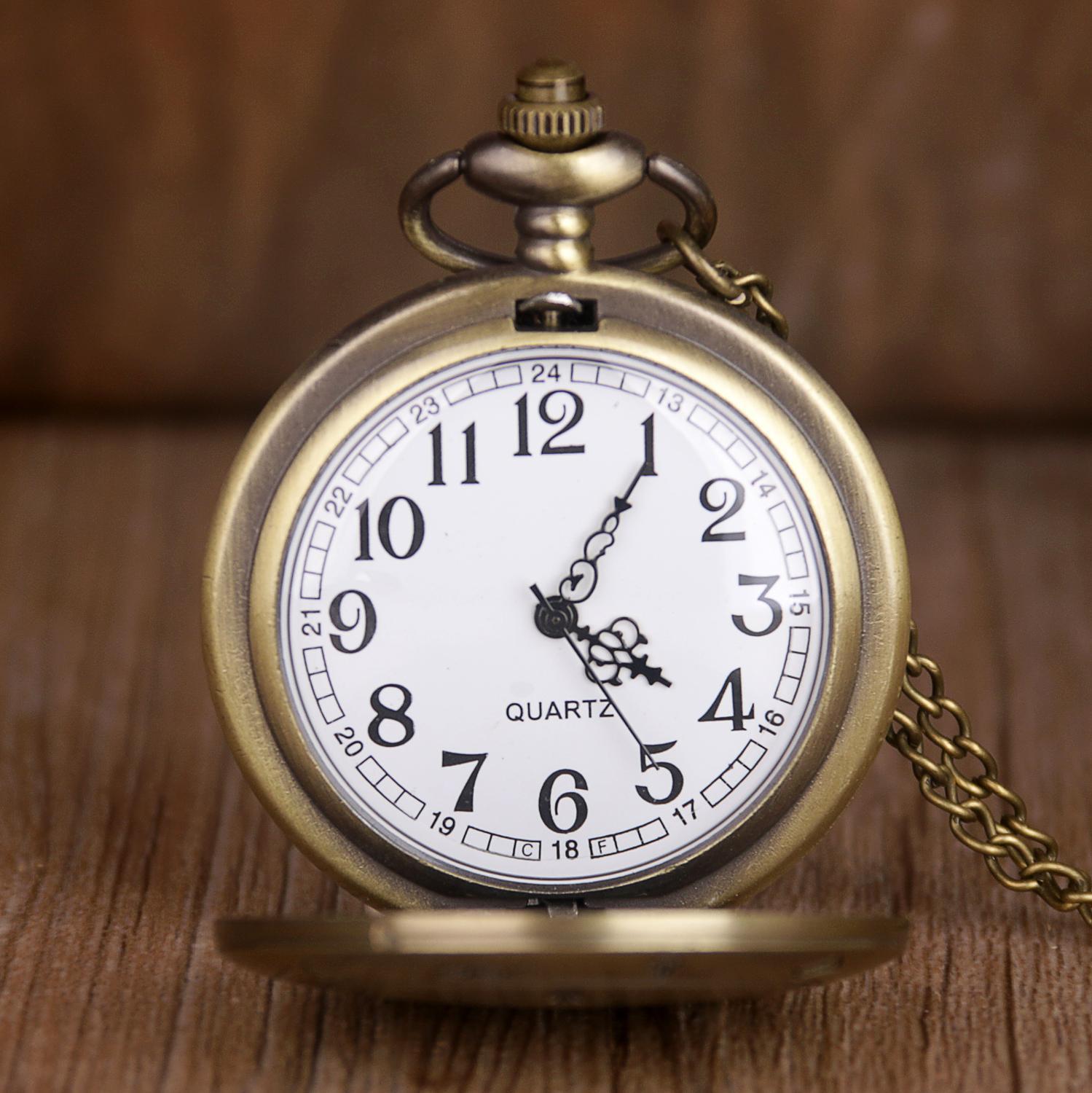 Montres de poche en Bronze pour pompier, Vintage, Steampunk, à Quartz, collier Souvenir romantique,