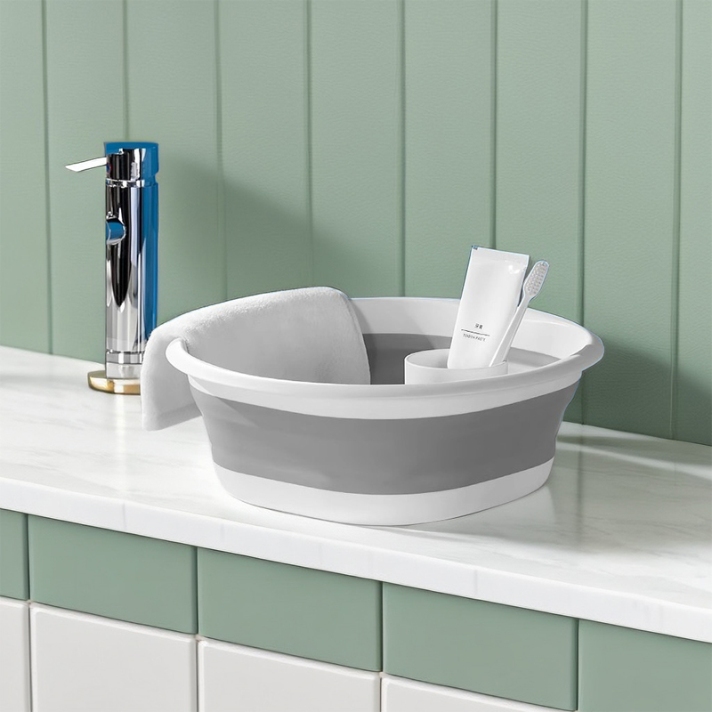 Lavabo Pliable Portable en Plastique, Lavabo de Voyage, Rangement Domestique, Lavabo à illant Pliant