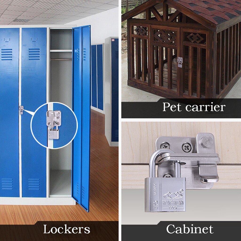 Stainless Steel Staple Hasp Door Latch Cabinet Gate Door Latches Security Lock Rustproof Hardware