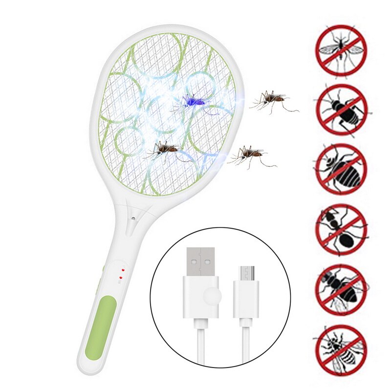 Usb Chargerable Thuis Elektrische Fly Mosquito Bug Zapper Vliegenmepper Muggen Killer Veiligheid Mesh Draadloze Anti Mosquito Bug Zapper: green