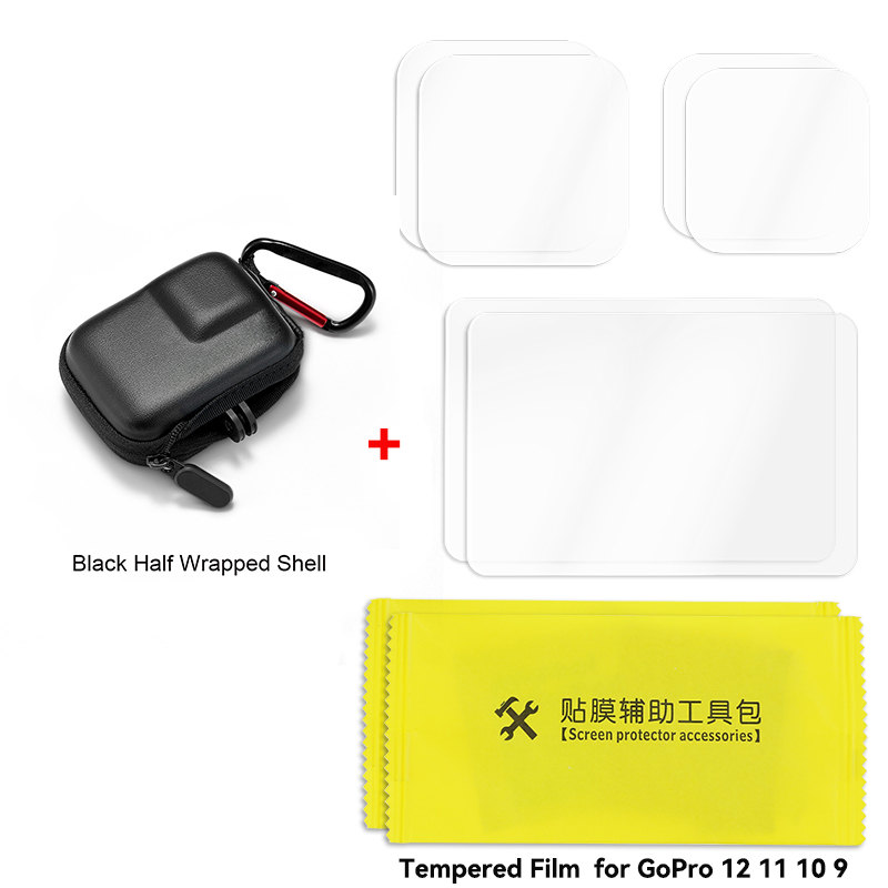 Bolsa de almacenamiento para GoPro Hero 13, 12, 11, 10, 9, 8, Mini caja portátil, cámara deportiva, funda protectora impermeable para accesorios Go Pro: Color amarillo
