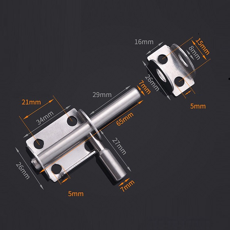 5pcs/lot Silver Stainless Steel Door Latch Sliding Lock Barrel Bolt Latch Hasp Staple Gate Safety Lock