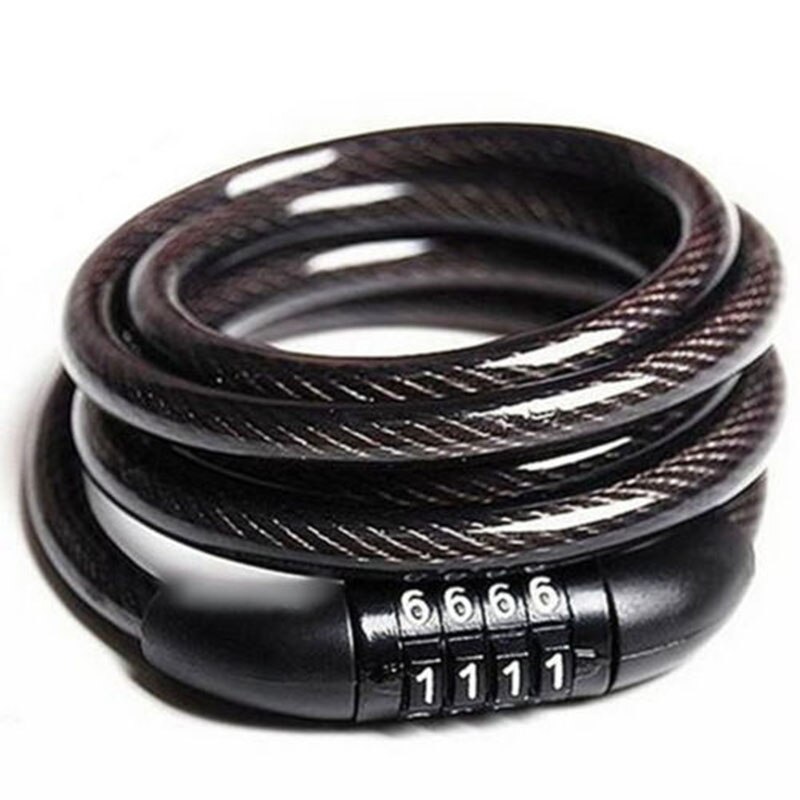 Bike Lock 4 Digit Code Combination Bicycle Lock Bicycle Security Lock Bicycle Equipment MTB Anti-theft Lock Bicycle Accessories: Default Title