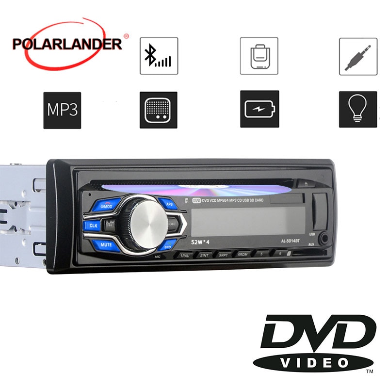 Automatic Car Radio Bluetooth MP3 Player 12V audio handfree usb mp3 DVD/VCD/CD/FM Radio 5V Cellphone charger