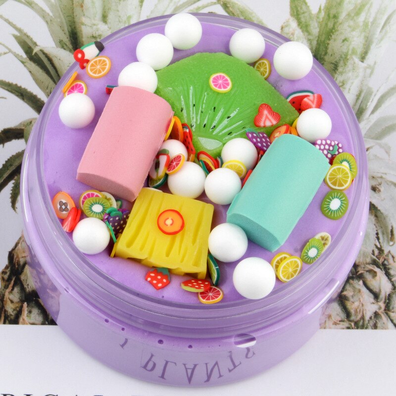 60 Ml Ijs Slime Katoen Modder Fruit Levert Pluizige Slime Clay Charms Polymeer Anti-Druk Speelgoed Voor Kinderen hand Plasticine