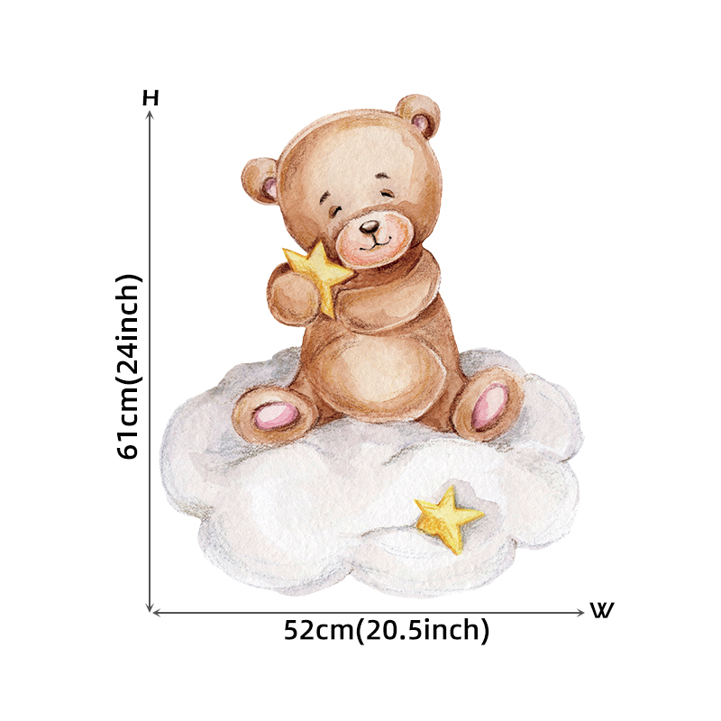 Standing Teddy Bear with Pink Grey Balloons Wall Stickers for Kids Room Baby Nursery Room Decoration BABY Shower Wall Decals PVC: Bear 111