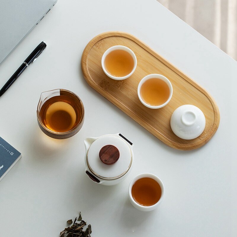 Portable Travel Tea Set Portable Bag Outdoor Japanese Simple Tea Set Tea Pot And Cup Set